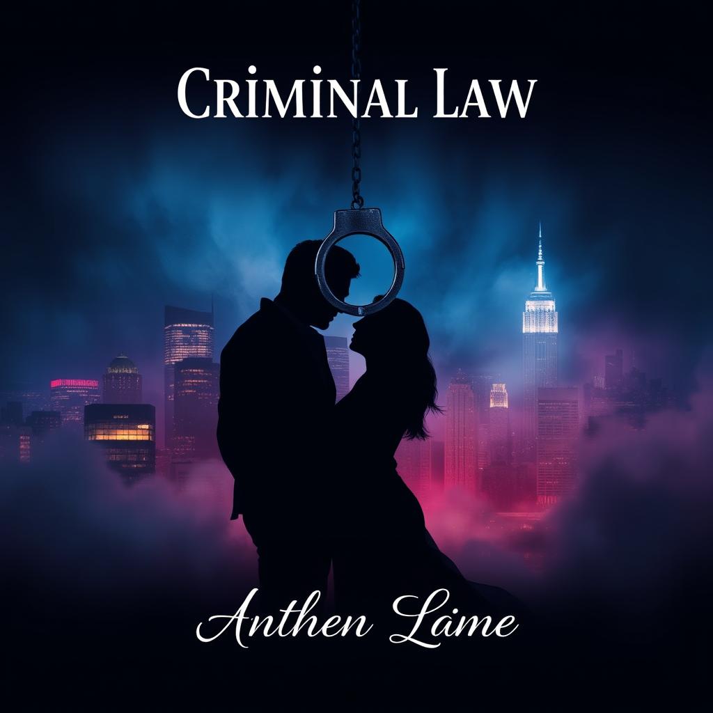 An intriguing book cover design that combines elements of criminal law, suspense, mystery, and romance