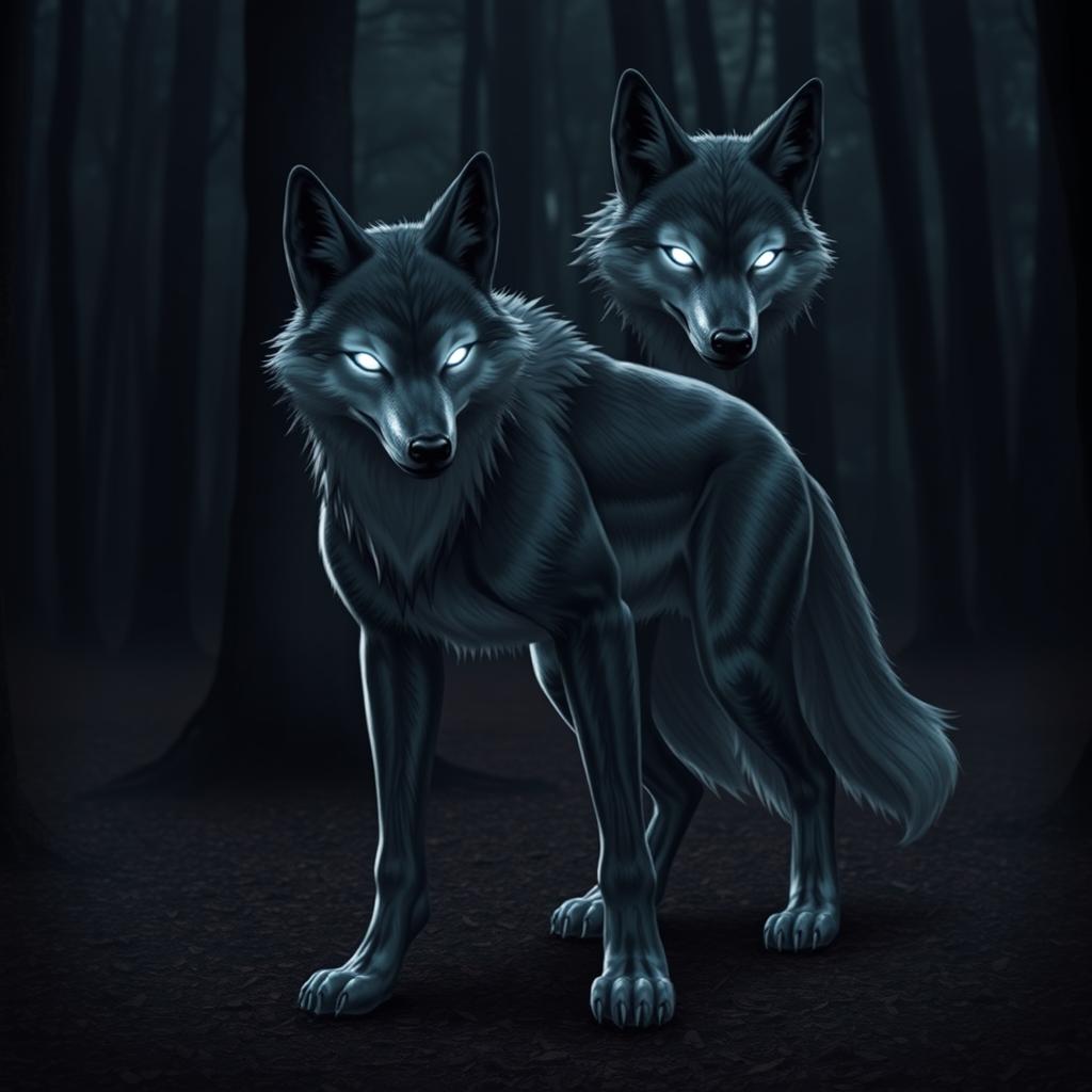 An anthropomorphic wolf standing confidently, showcasing a sleek and powerful physique with detailed fur textures