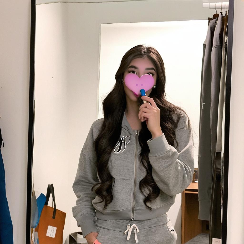 write the word “lootie” with a heart besides it on the mirror and make it look reasistic like a human wrote it with a whiteboard marker