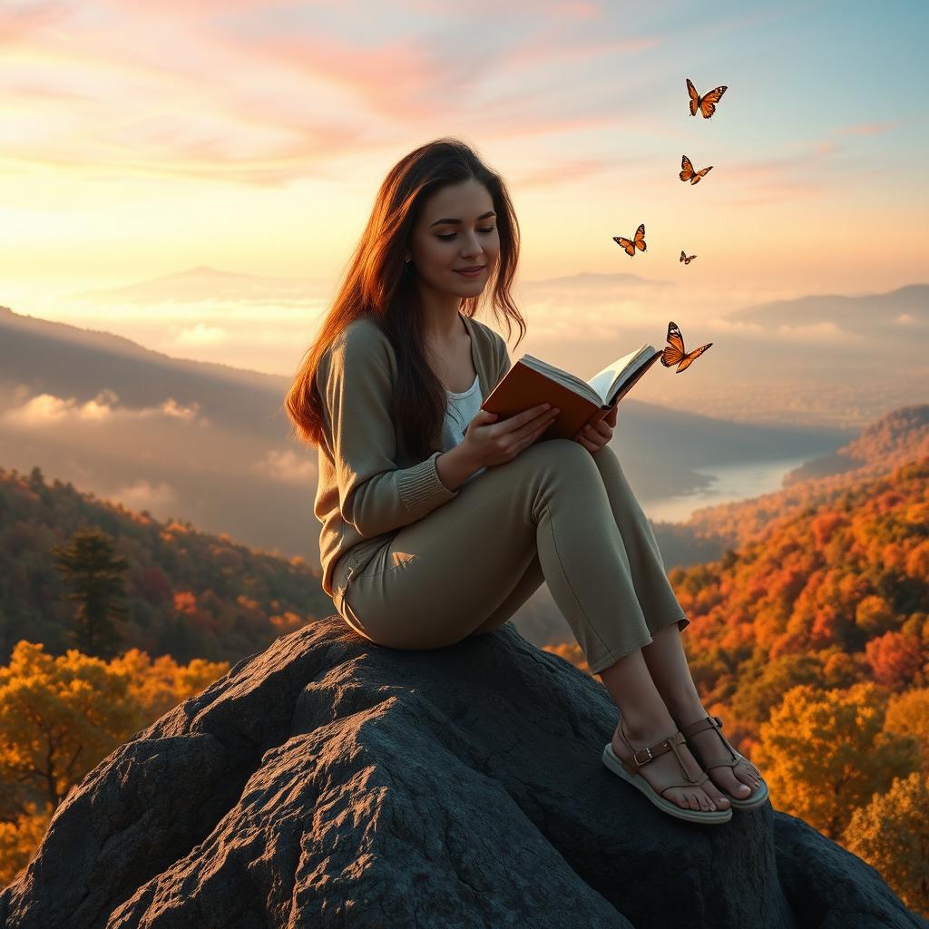 A serene and introspective scene illustrating the theme of self-discovery