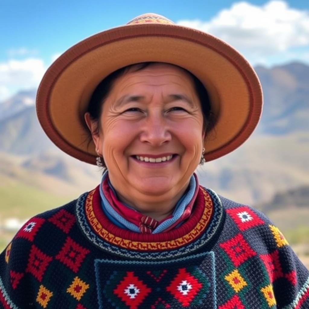A portrait of a person with their original facial features intact, smiling warmly