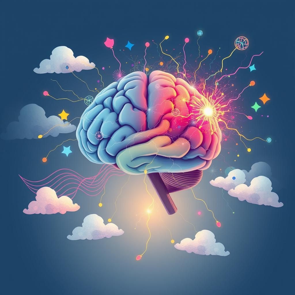 A beautifully illustrated conceptual piece depicting the concept of epilepsy