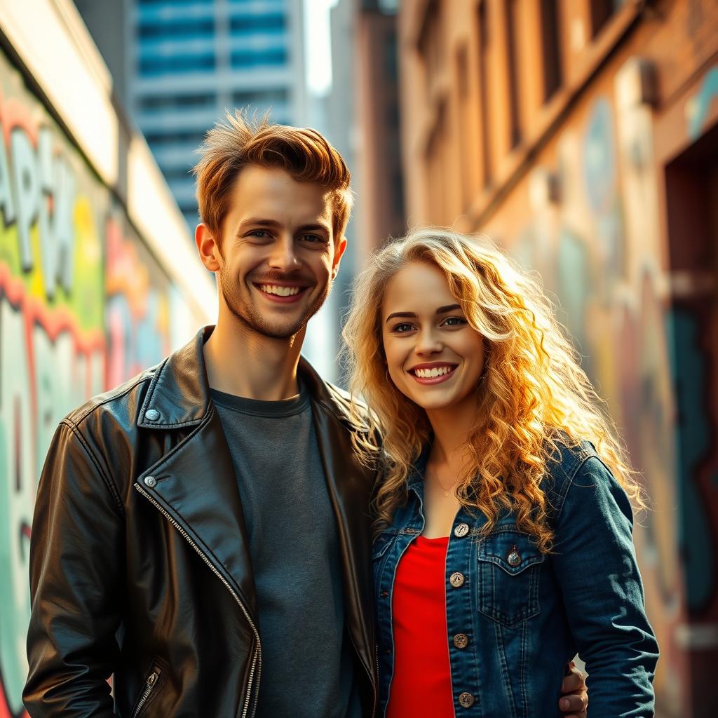 A portrait of two people together, capturing their unique personalities and style