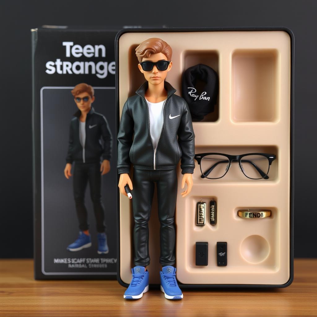 A collectible action figure named "Teen Strange" featuring a realistic design