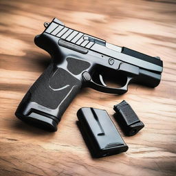 A vivid image of a sleek and modern M9 pistol