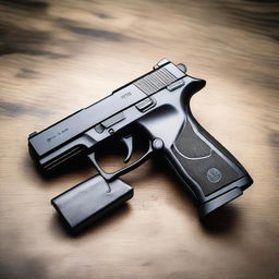 A vivid image of a sleek and modern M9 pistol