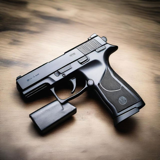 A vivid image of a sleek and modern M9 pistol