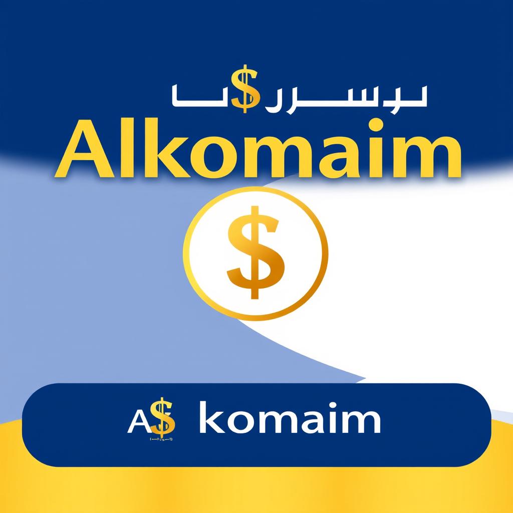 A visually stunning and modern logo design for a currency exchange shop named 'Alkomaim'