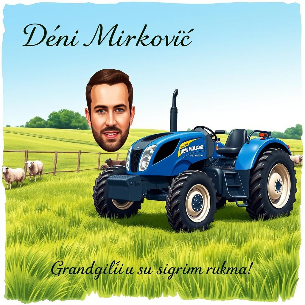 A vibrant and detailed illustration featuring the name 'Deni Mirković' prominently at the top