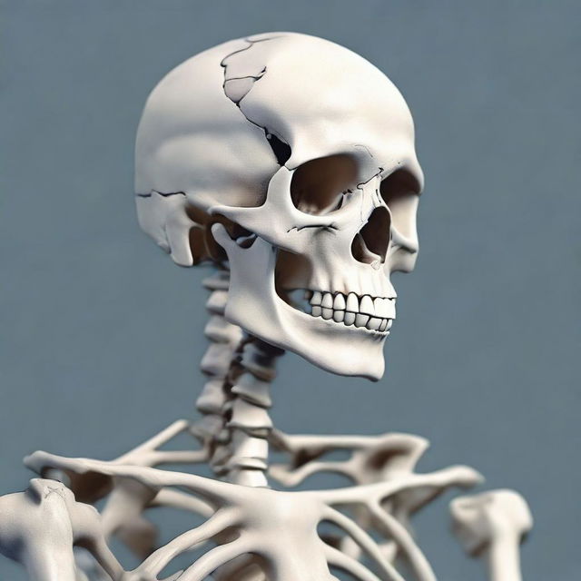 A detailed and visually striking image of a human skeleton