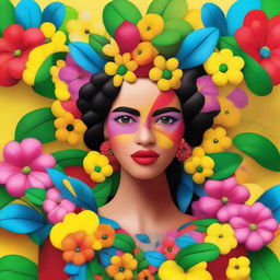 A vibrant Venezuelan character named Spring, embodying elements of the season and Venezuelan culture