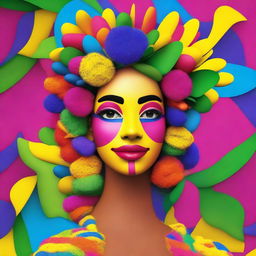 A vibrant Venezuelan character named Spring, embodying elements of the season and Venezuelan culture