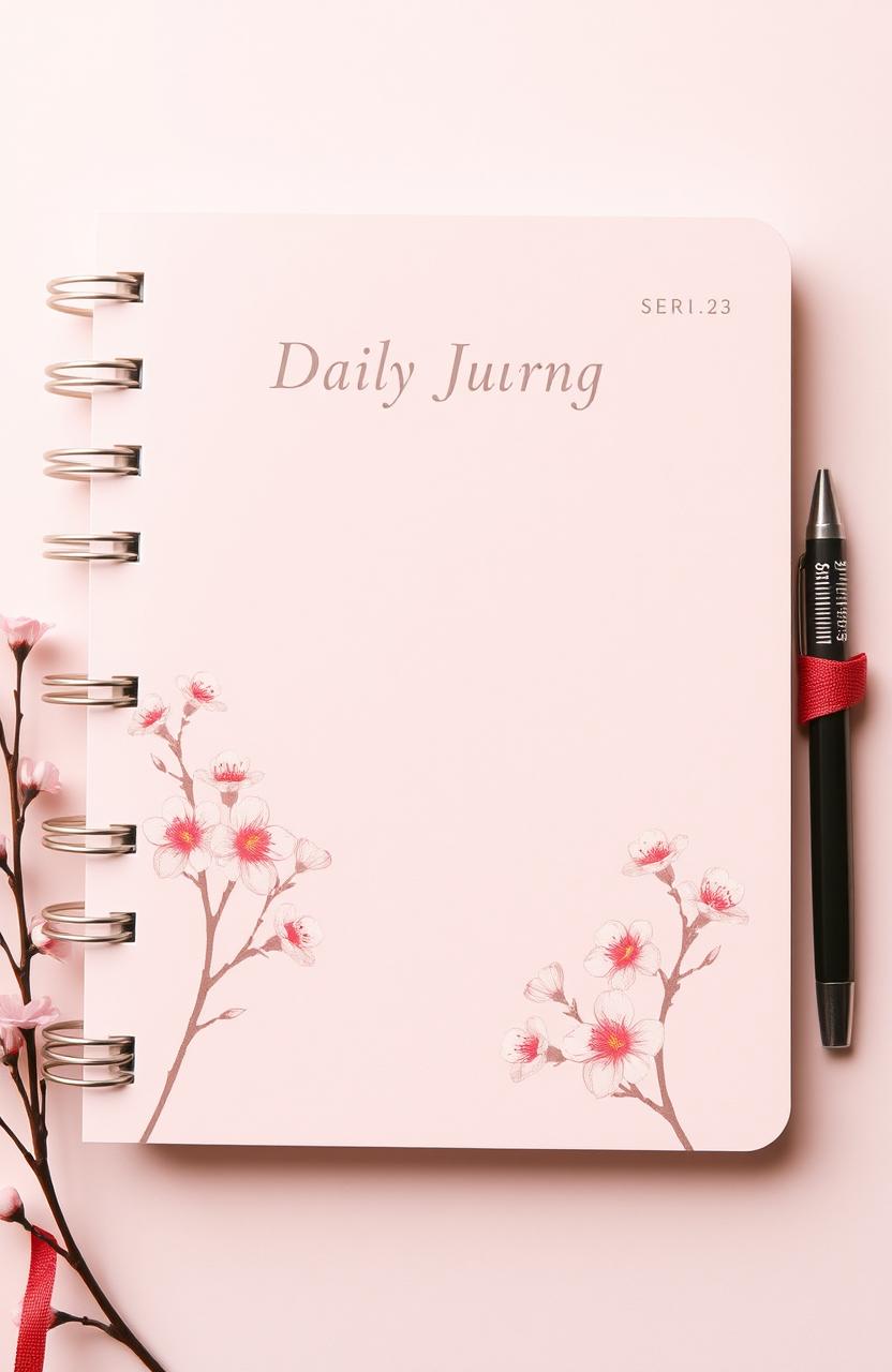 A daily journal design featuring a soft spring theme