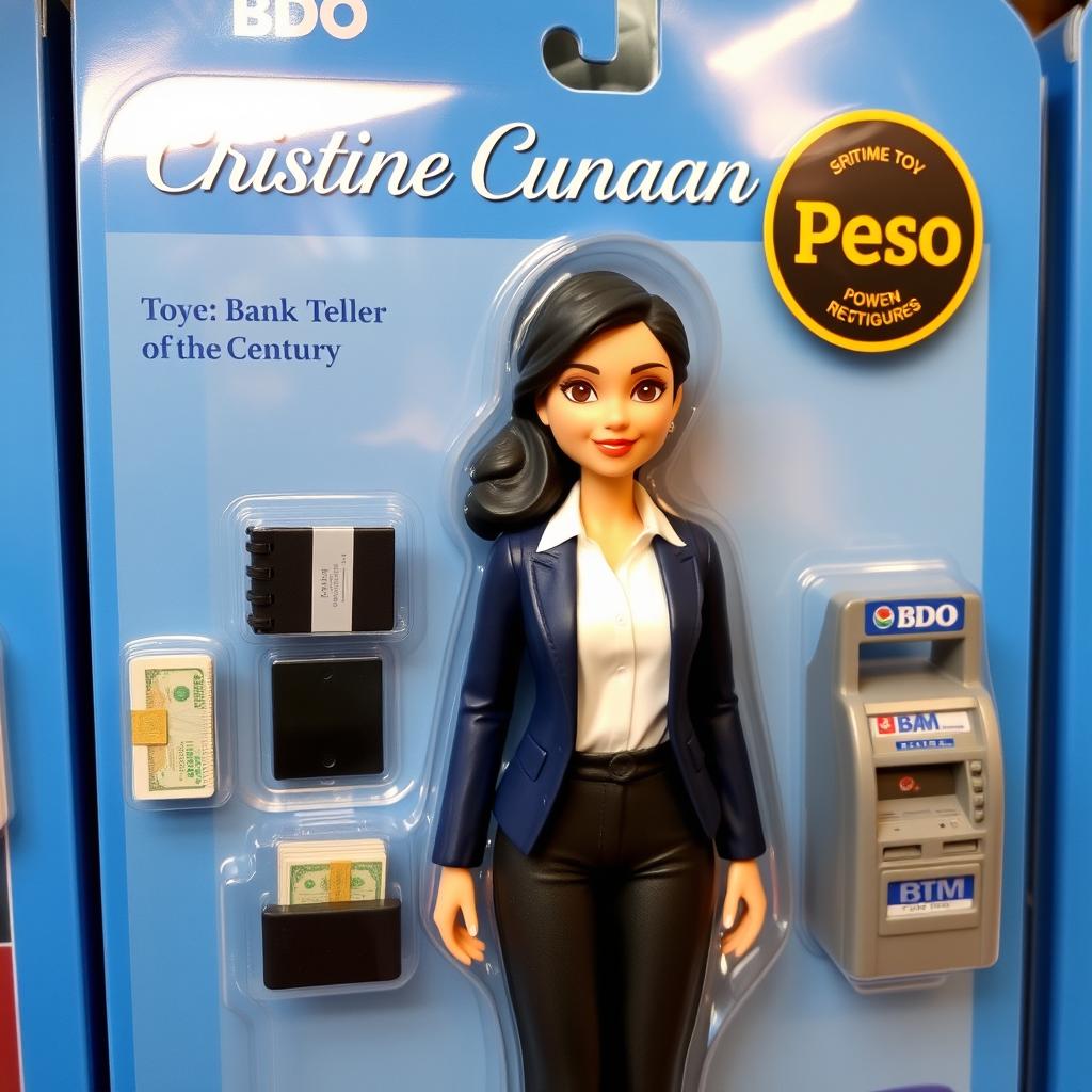 A 3D action figure toy named "Cristine Cunanan" displayed in a transparent plastic packaging