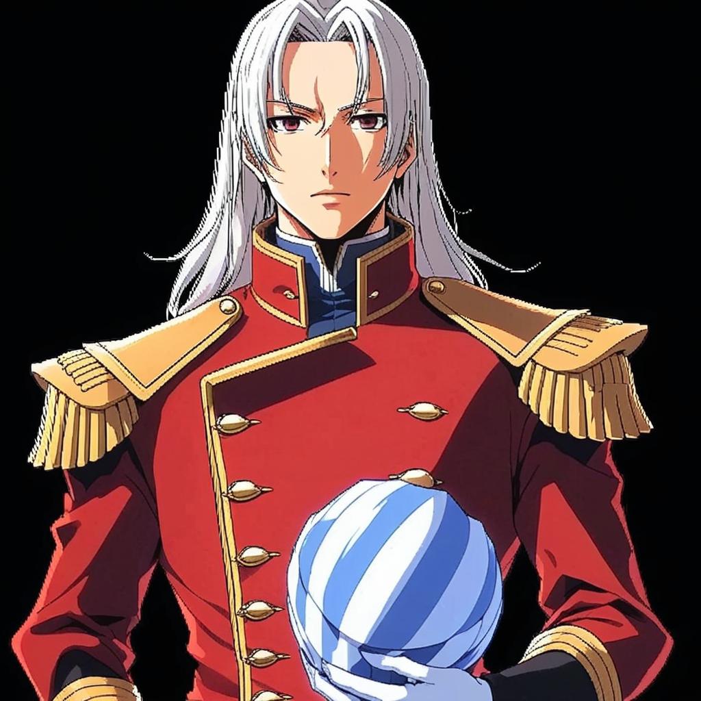 pixel art style anime portraits of Zechs Merquise