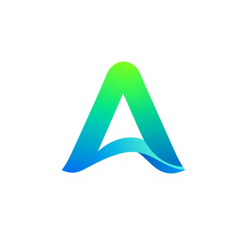 A modern and minimalist logo featuring a stylized letter 'A' designed with smooth, flowing lines that convey a sense of elegance and professionalism