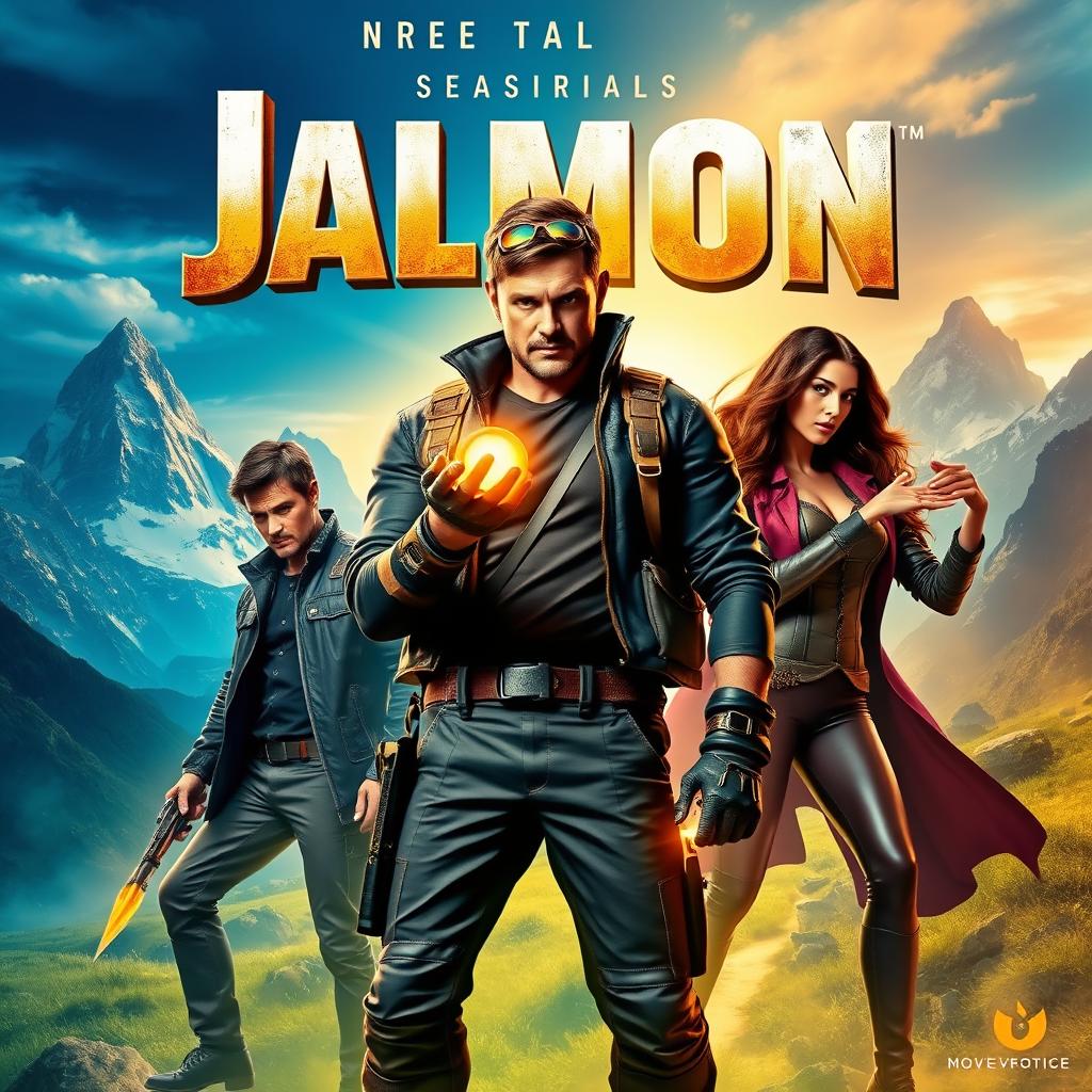 A vibrant and artistic movie poster for an upcoming production, featuring bold typography with the title prominently displayed at the top