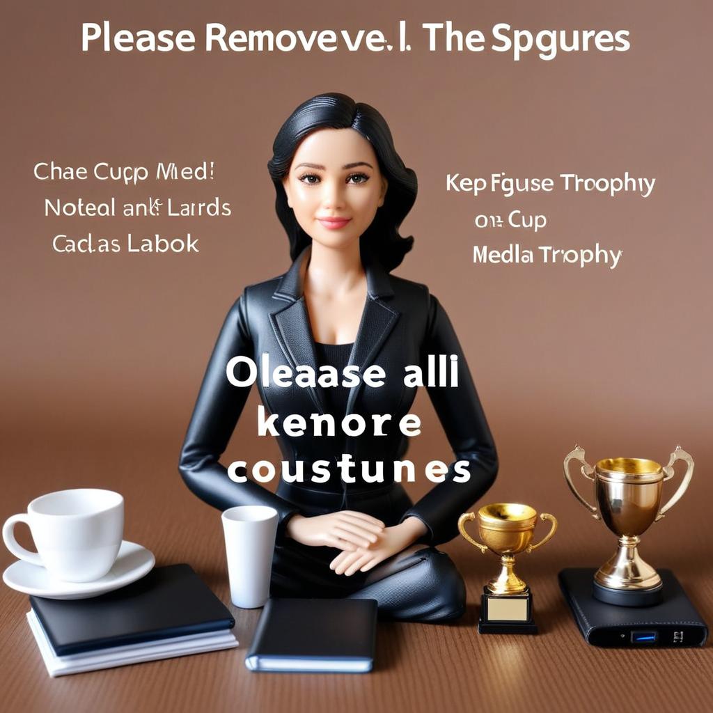 Please remove all the phrase and keep the pictures (the figure, cup, notebook, trophy, medal and laptop)