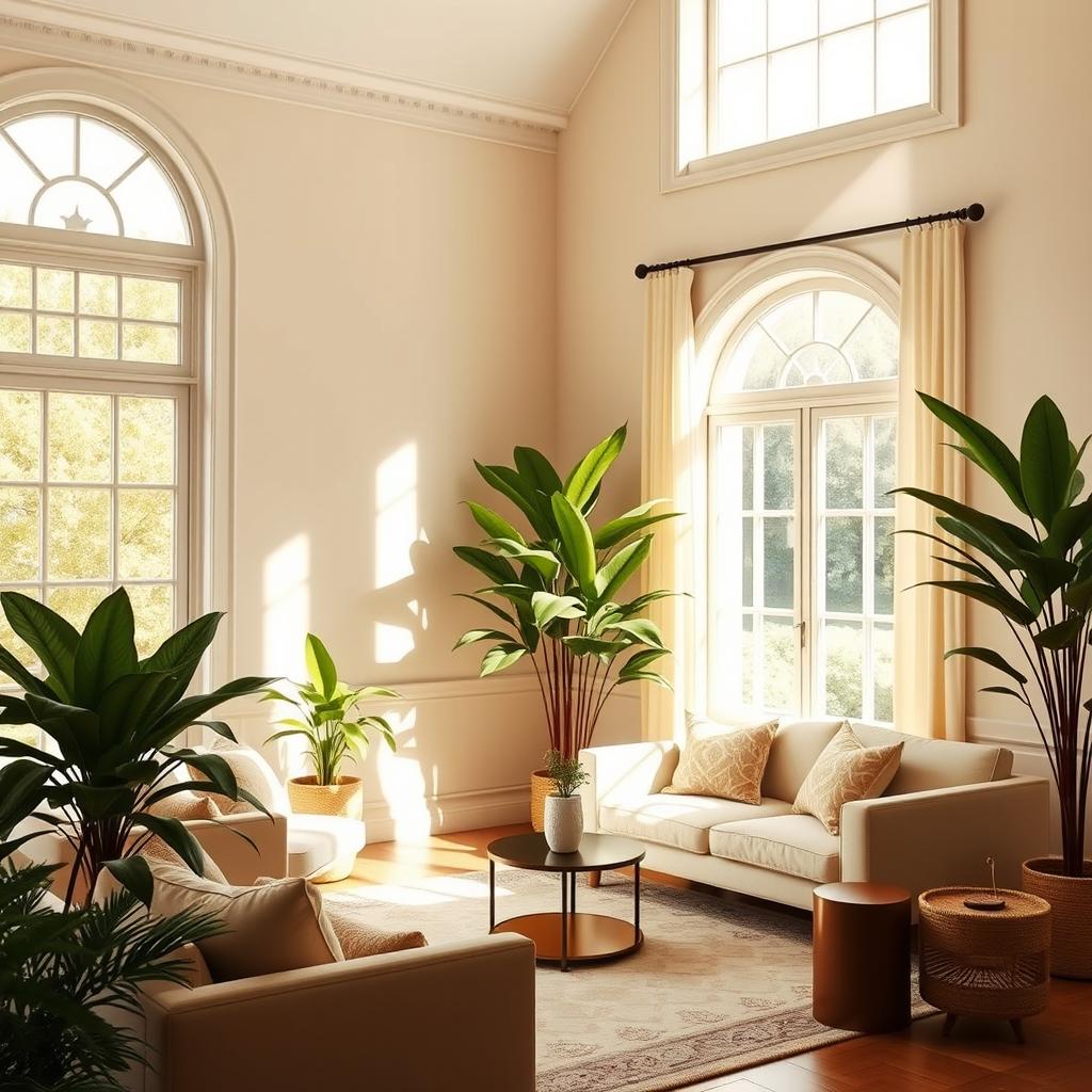 A beautifully lit interior room showcasing elegant furniture and decor