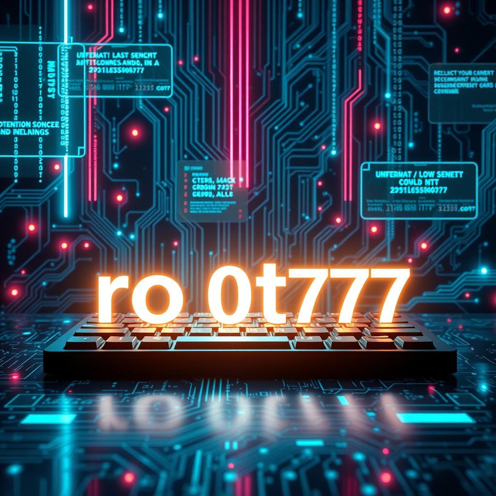 An abstract representation of hacking, featuring a stylized electronic circuit board background, neon lights illuminating the scene, and various digital elements like binary code cascading down the screen