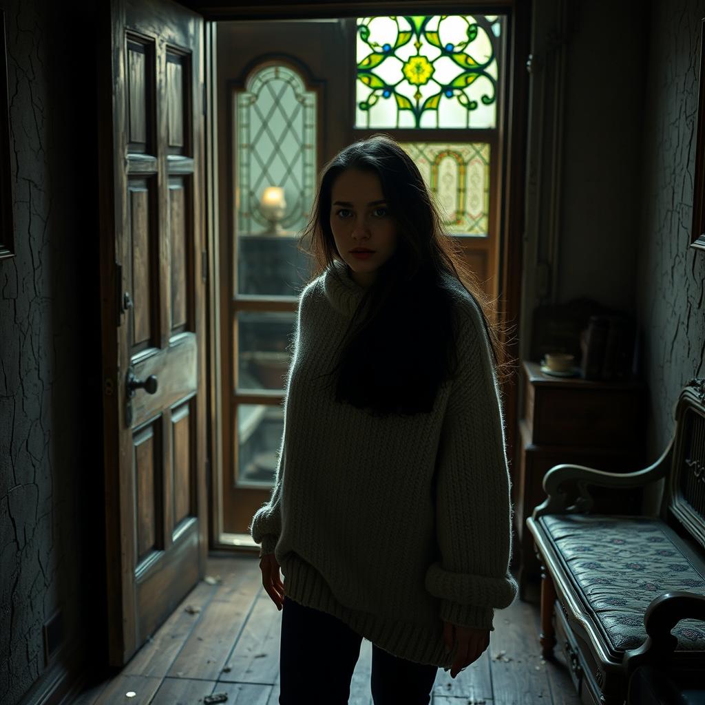 In an old building where every sound echoes with dampness, a young woman named Carla is returning home