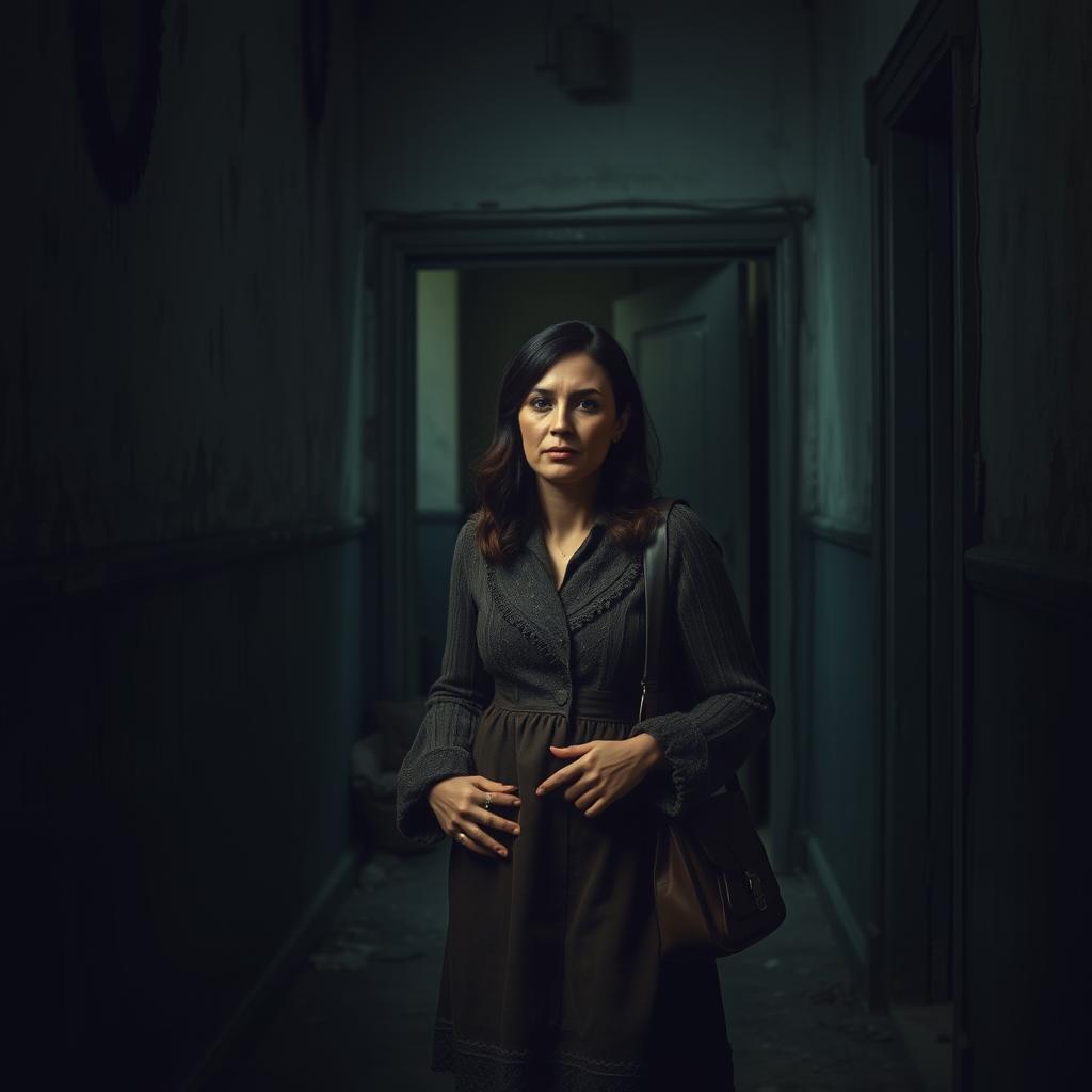 In an old building with echoing sounds and dampness, a woman named Carla enters her home
