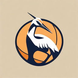 Create a logo featuring a crane (bird) seamlessly combined with a volleyball for a dynamic and synergistic design.