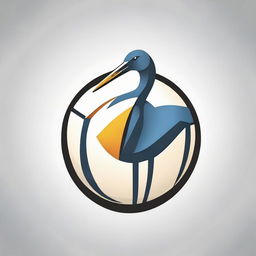 Create a logo featuring a crane (bird) seamlessly combined with a volleyball for a dynamic and synergistic design.