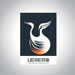 Design a unique logo integrating the form of a crane (bird) and a shuttlecock, achieving a harmonious blend of the elements.