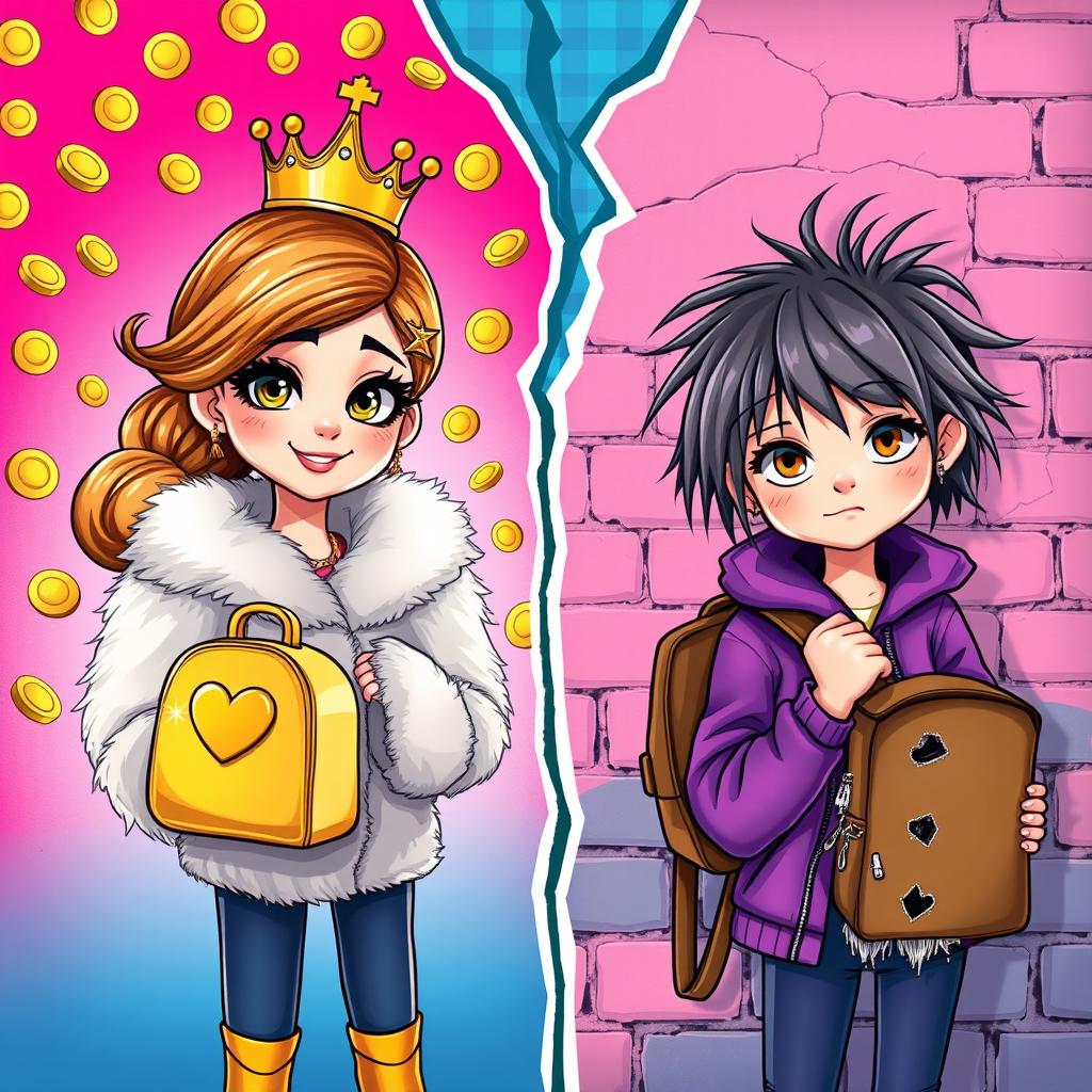 Split image of two young girls