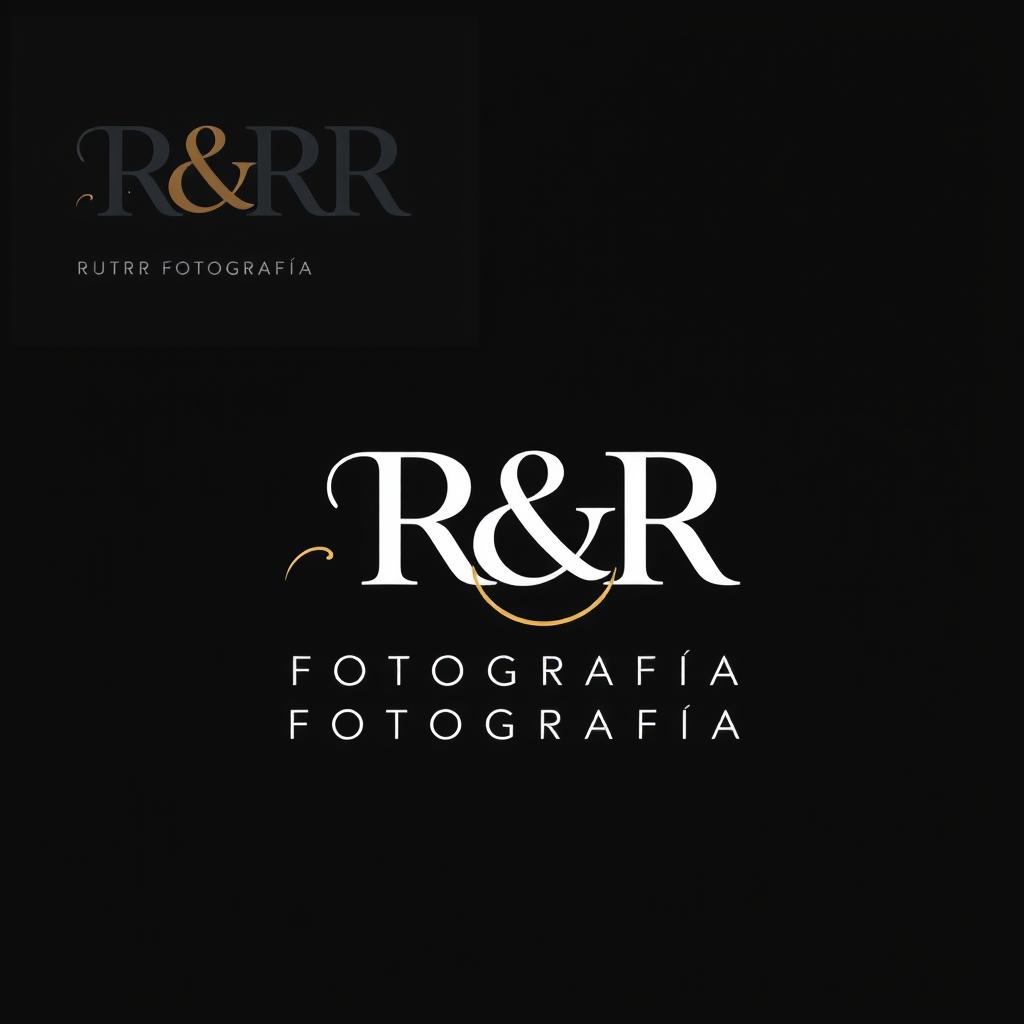 A modern and stylish logo design for a photography studio named 'R&R Fotografía'