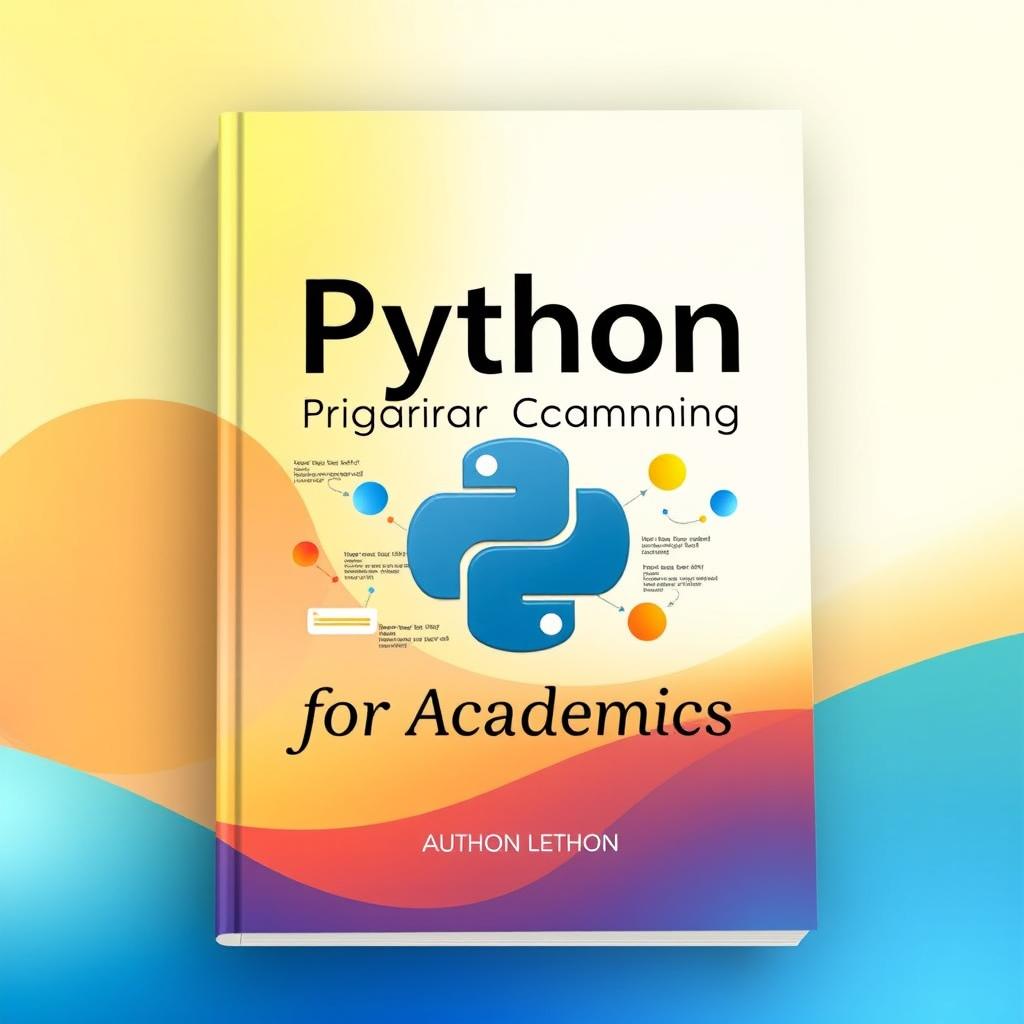 An elegant and modern book cover design for a Python programming textbook aimed at university students
