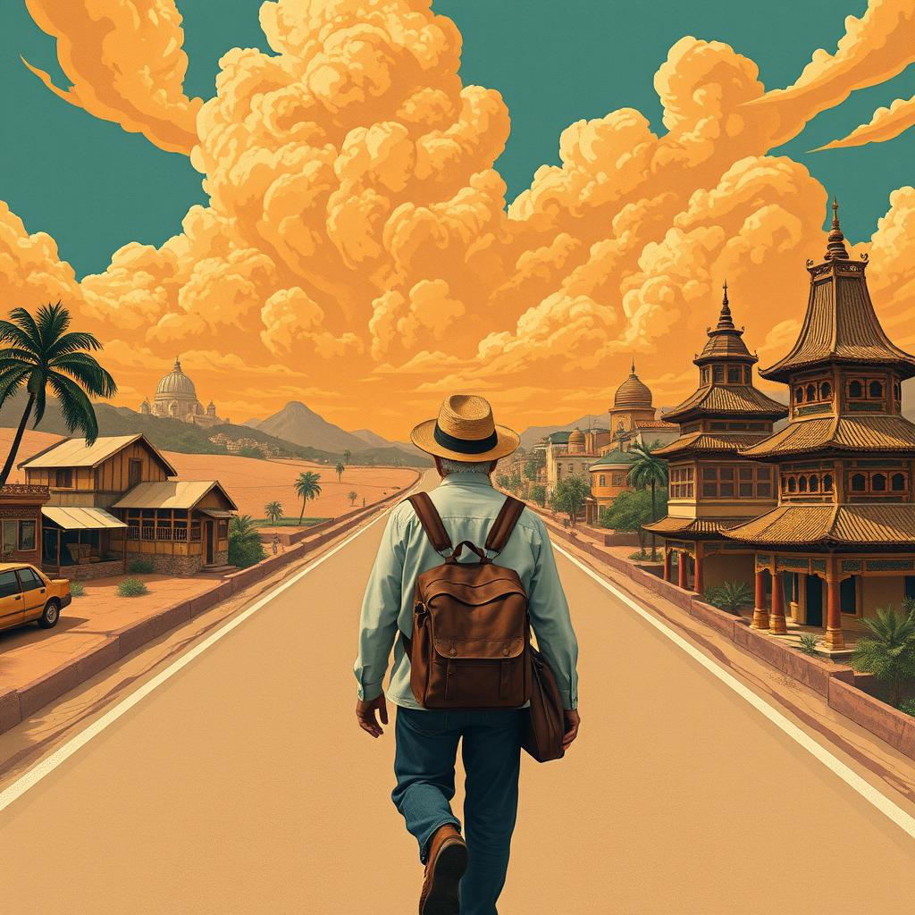 Capa ilustrada em um estilo artístico que mistura vintage e contemporâneo