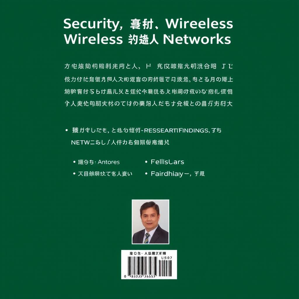 A complementary back cover design for a textbook on security in wireless sensor networks, aimed at university academics