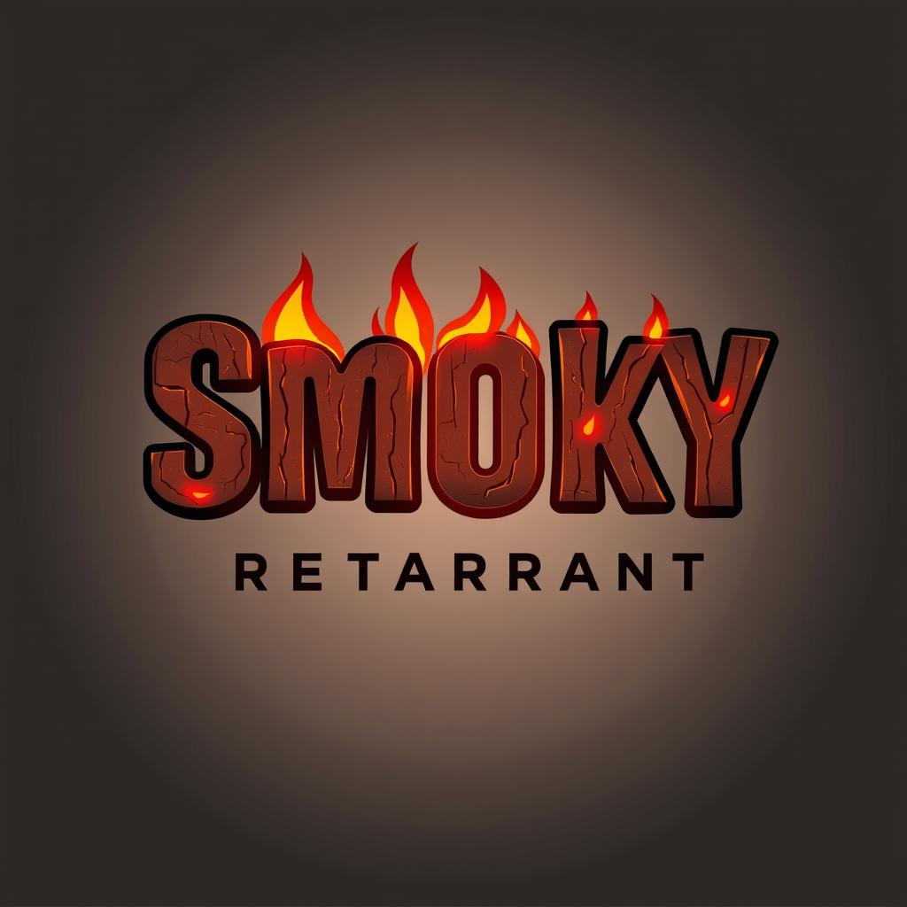 A logo design for a restaurant named 'Smoky'