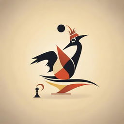 Design an intriguing logo seamlessly combining a crane (bird) and elements of a chess game to symbolize strategic thinking and grace.