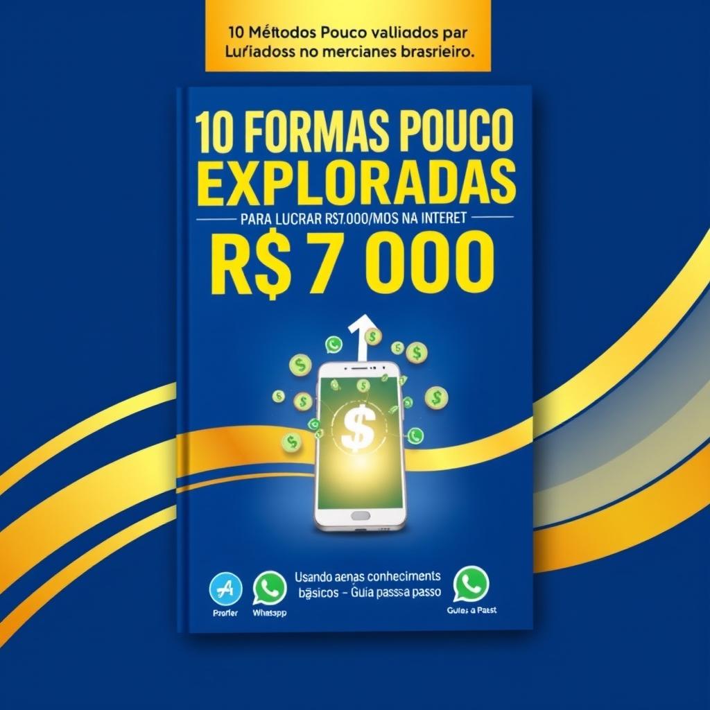 Create a modern and clean e-book cover for '10 FORMAS POUCO EXPLORADAS PARA LUCRAR R$7