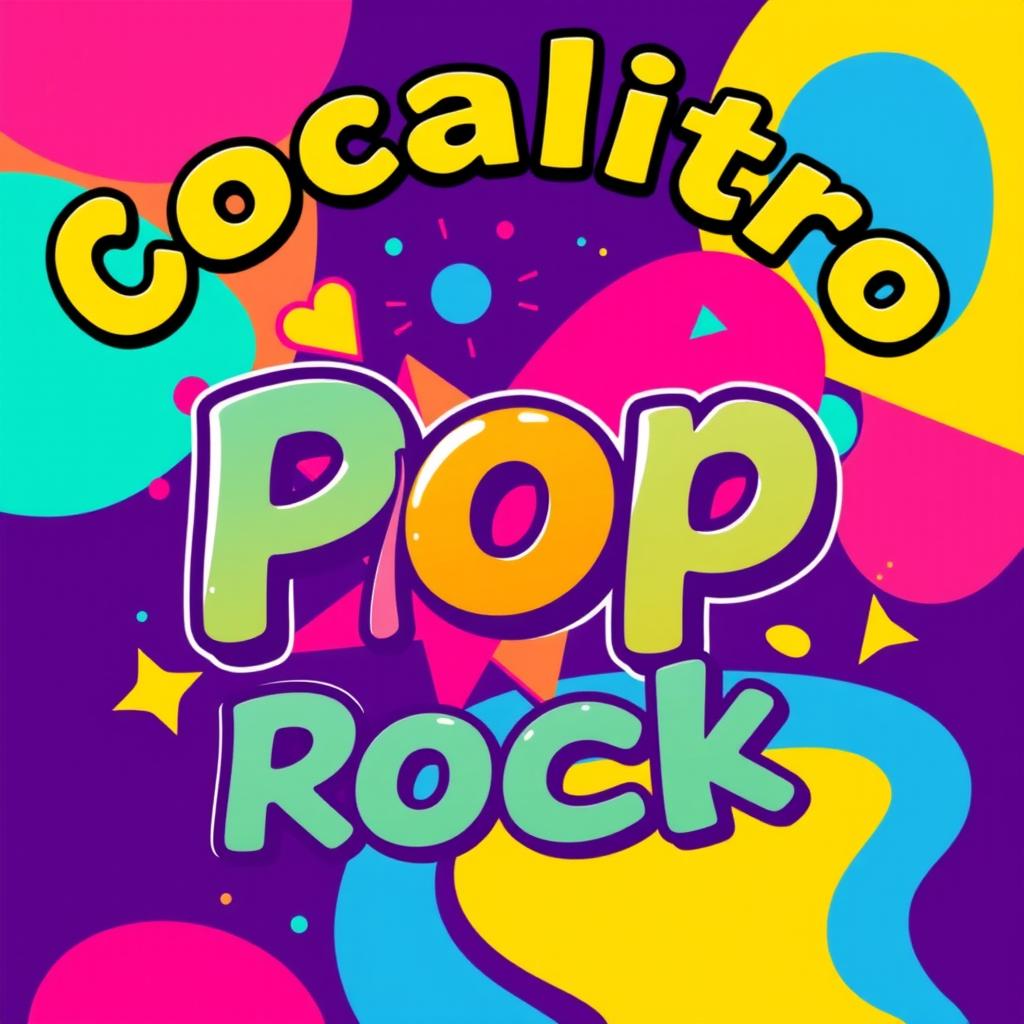 A vibrant and eye-catching design showcasing the word 'Cocalitro' prominently at the top and bottom of the image, with 'Pop Rock' styled in a bold, dynamic font in the center