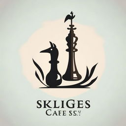 Design a unique logo merging a crane (bird) and a chess king, representing a delicate balance of natural beauty and regal strategy.