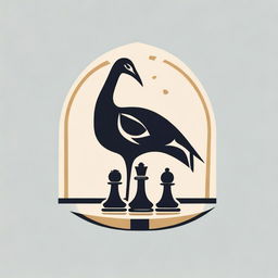 Design a unique logo merging a crane (bird) and a chess king, representing a delicate balance of natural beauty and regal strategy.