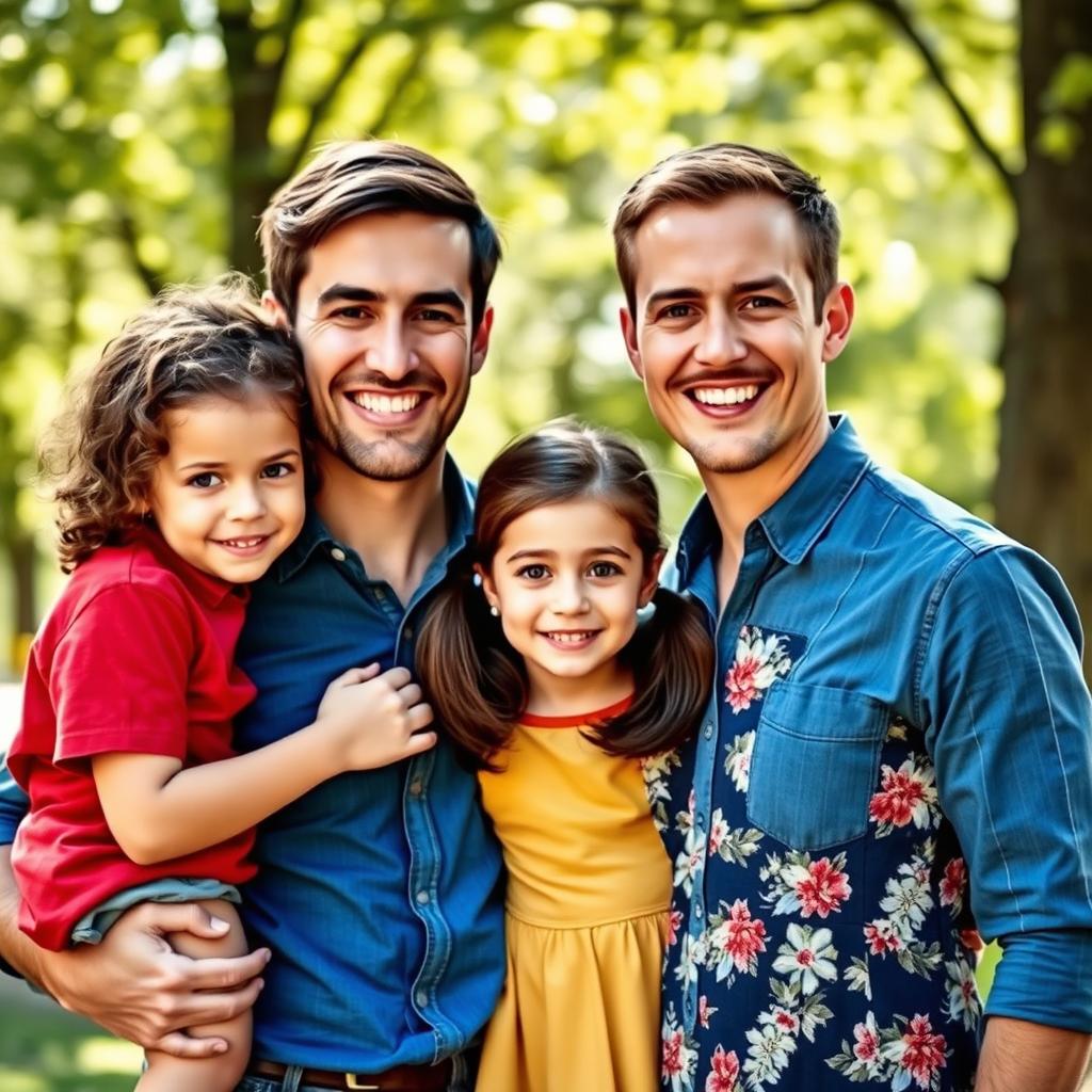 A realistic portrait of a loving family