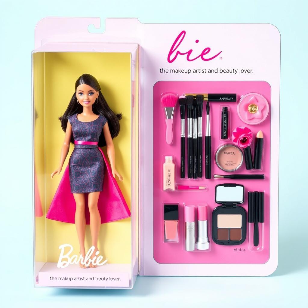 A Barbie doll figure toy designed to resemble the person in the provided photo, showcased in its original blister pack packaging