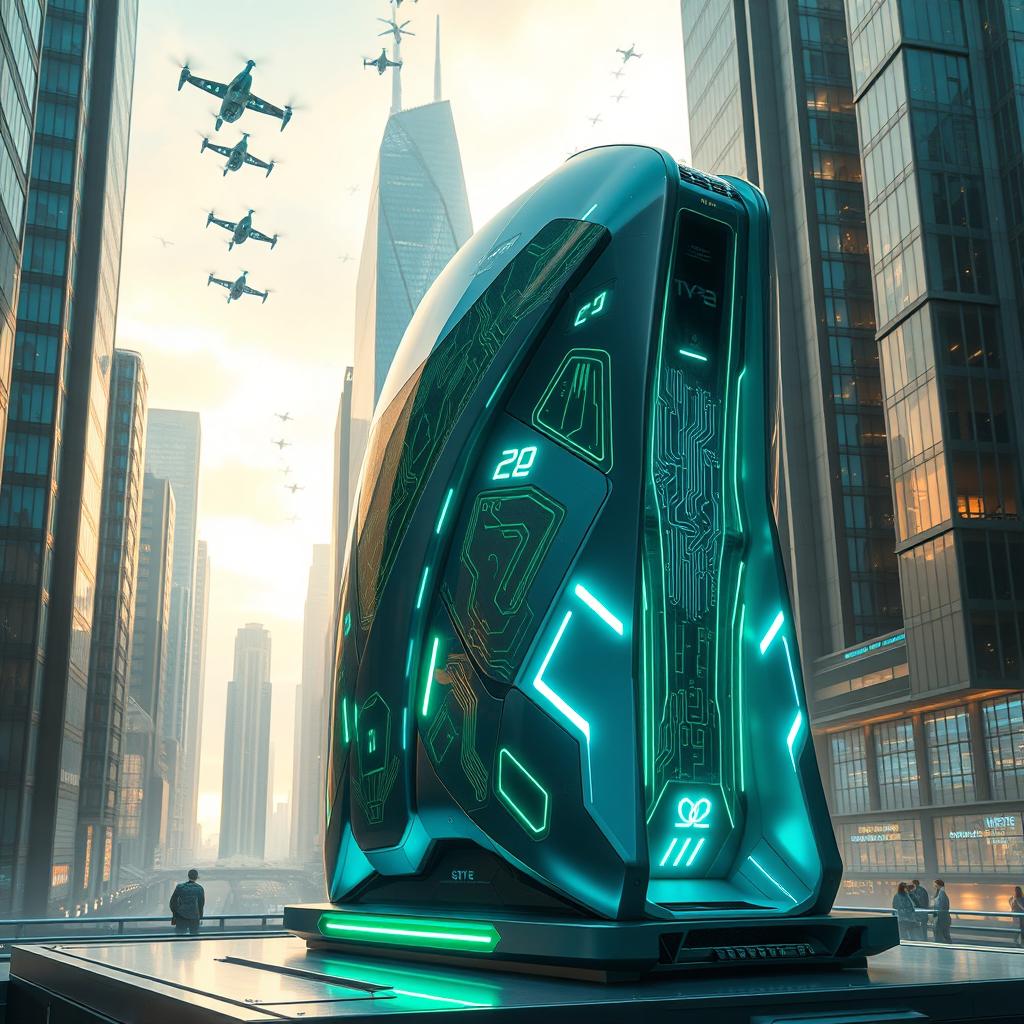 A futuristic machine that embodies advanced technology and innovative design