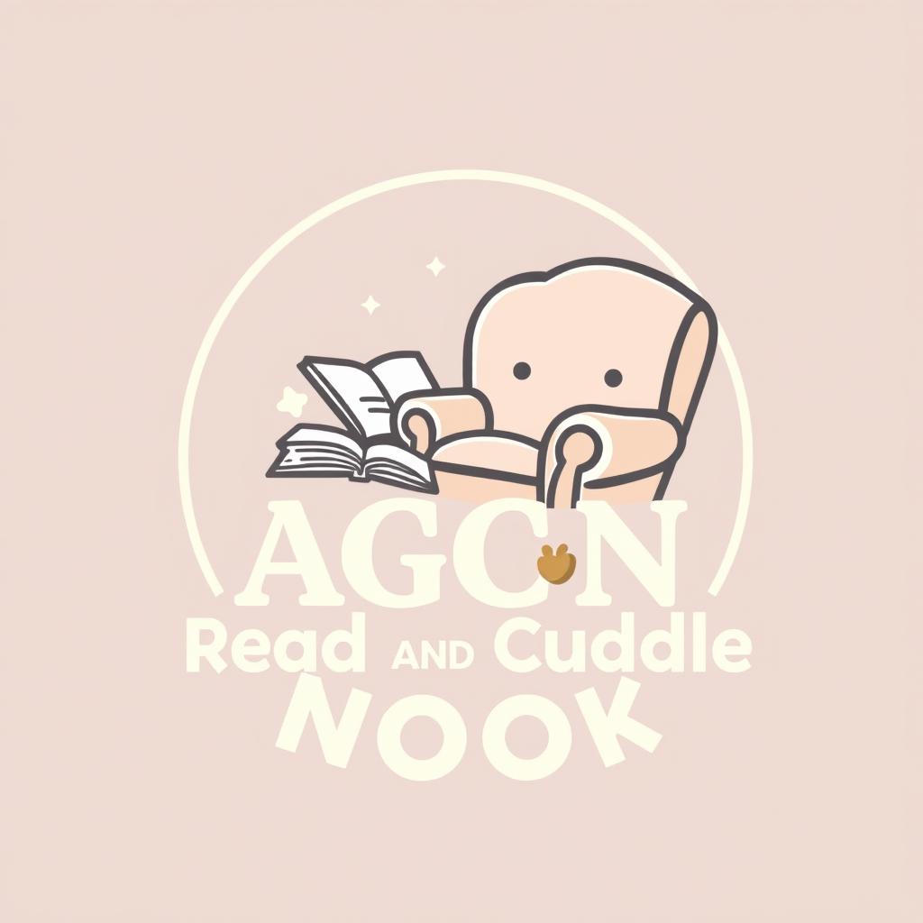 A modern and playful logo design for "AGCN READ AND CUDDLE NOOK"