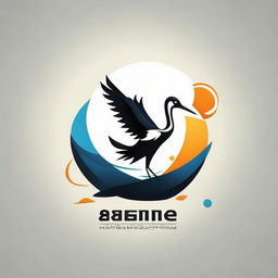 Design a captivating logo that combines a crane (bird) with table tennis elements, representing a mix of tranquility and fast-paced action.