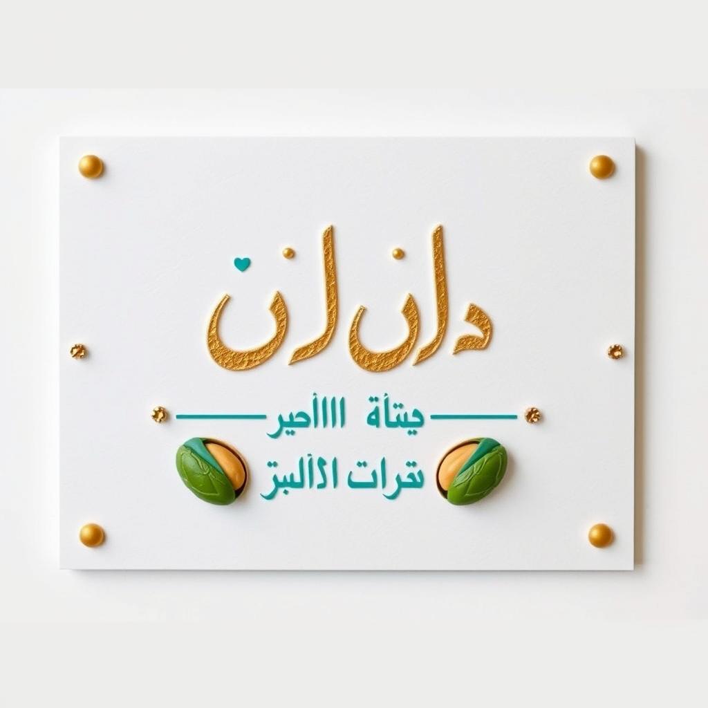 A modern white rectangular sign measuring 2 meters by 1 meter, featuring a matte white paper-texture background complemented by a thin turquoise border