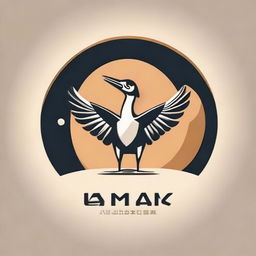 Create an intriguing logo that unifies a crane (bird) and elements from table tennis, reflecting a harmonious blend of agility and grace.