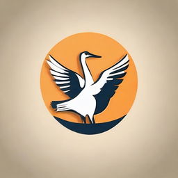 Create an intriguing logo that unifies a crane (bird) and elements from table tennis, reflecting a harmonious blend of agility and grace.