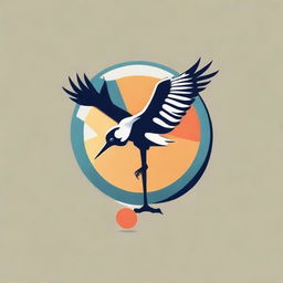 Design a unique logo merging a crane (bird) and a table tennis racquet, symbolizing agility and grace in a competitive environment.