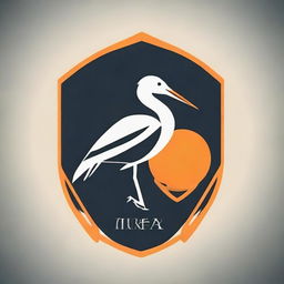 Design a unique logo merging a crane (bird) and a table tennis racquet, symbolizing agility and grace in a competitive environment.